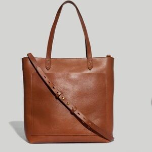 Madewell Zip Top Medium Transport Tote in English Saddle